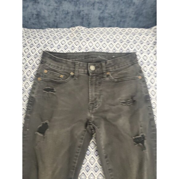 Ameeican Eagle Ne(X)t Level Flex Women's Denim Black Distressed Jeans Size 28x28 - Picture 2 of 16